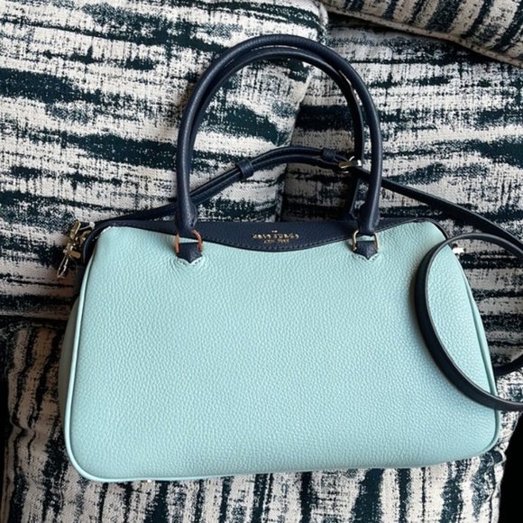 Kate Spade Colorblock Pebbled Leather Mimi Satchel Aphrodite - Picture 13 of 16